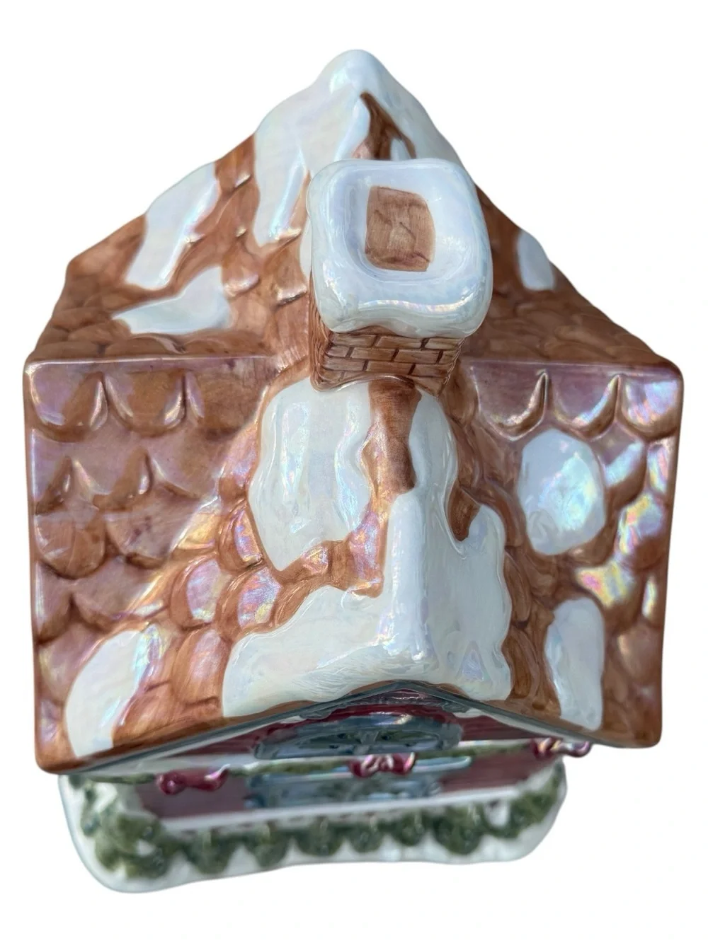 Vintage Victoria Ware Christmas House Cookie Jar Holiday Village Cottage 10”
